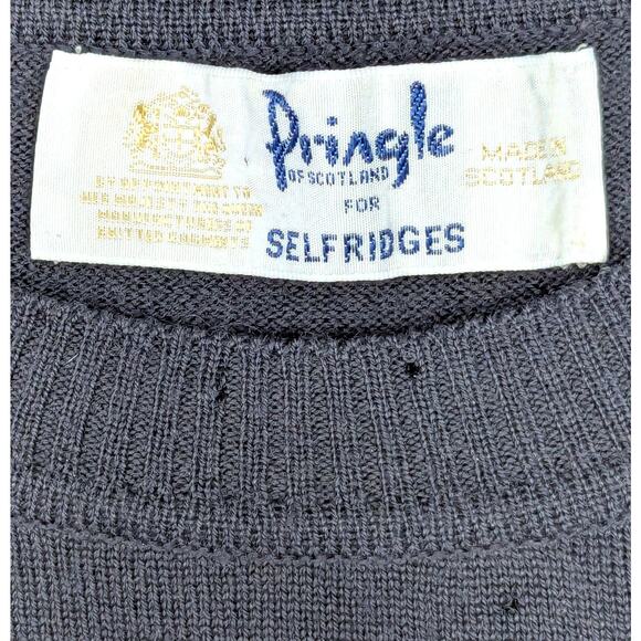 PRINGLE OF SCOTLAND Womens Sweater - Gray/Green, Argyle, Lambswool, Size M - Picture 3 of 6